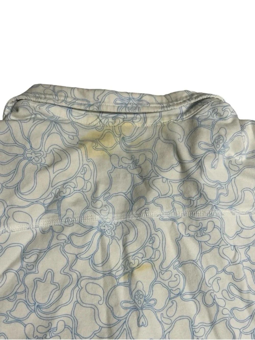 Reebok Women's White Jacket with Light Blue Floral Outline